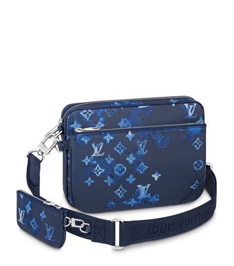 blue lv messenger bag